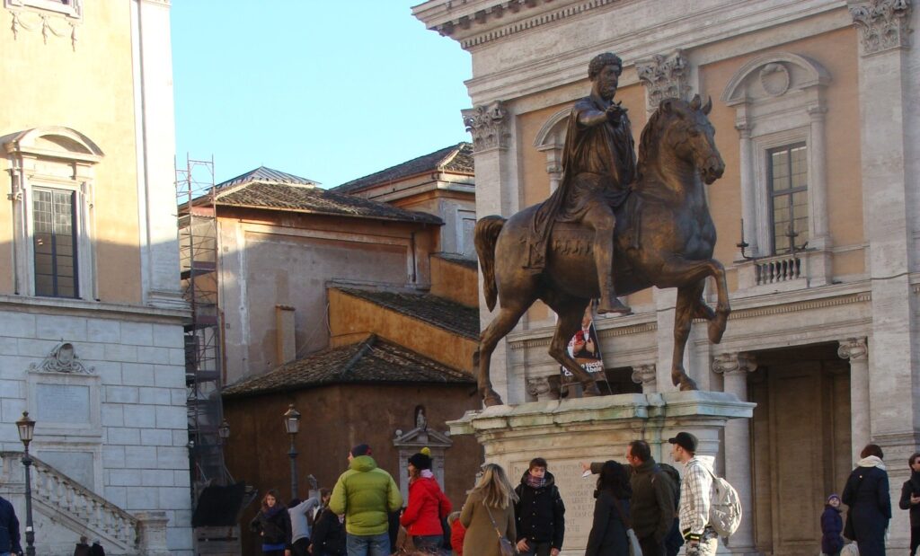 Piazza del Campidoglio: la statua di Marco Aurelio